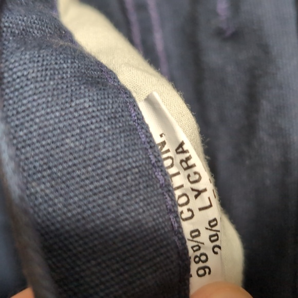 Diamond Gusset Stretch Canvas 6 Pocket Flat Front Chino Shorts Size 36 in Blue - Picture 5 of 7